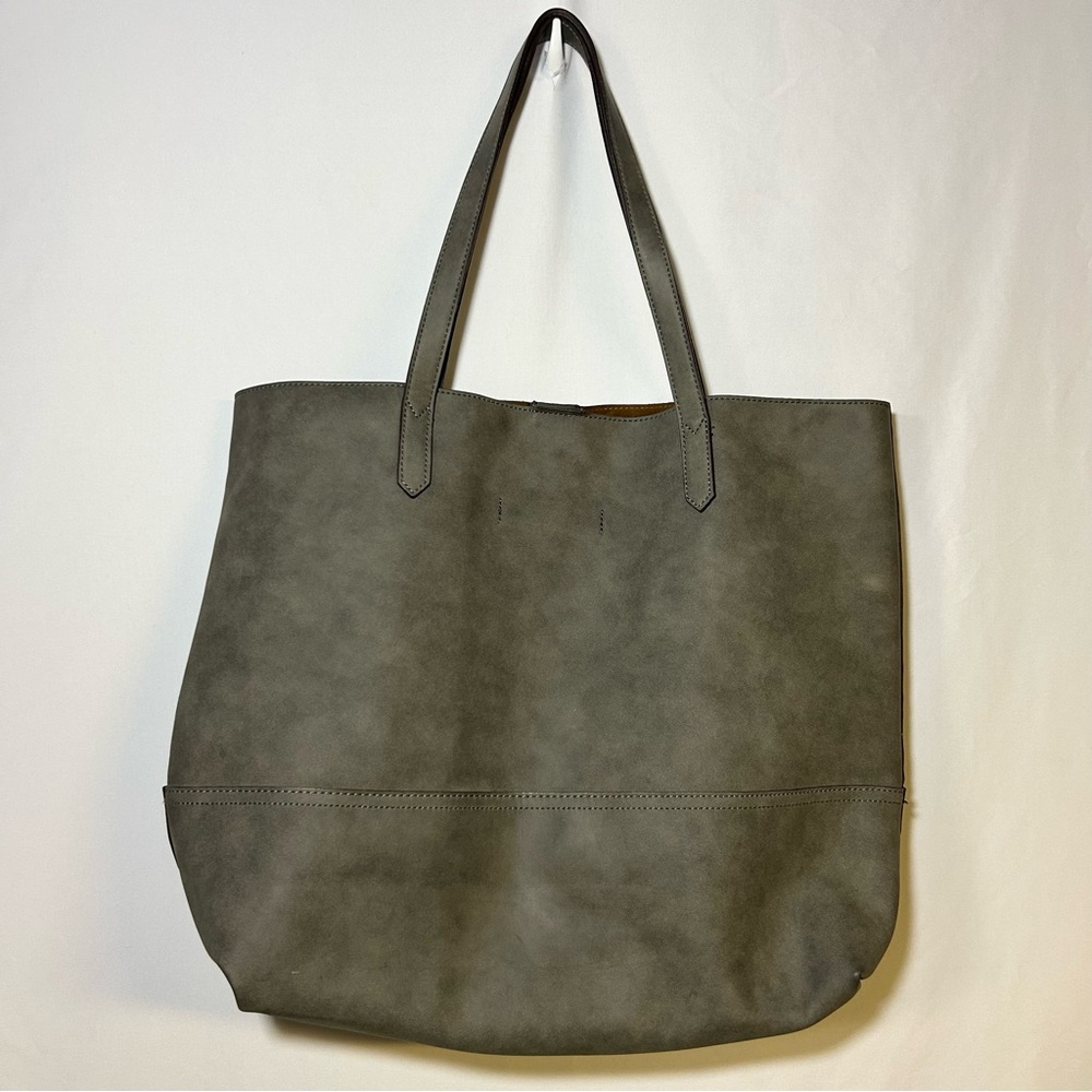 Sole Society Gray Tote Bag purse work bag faux leather double handle